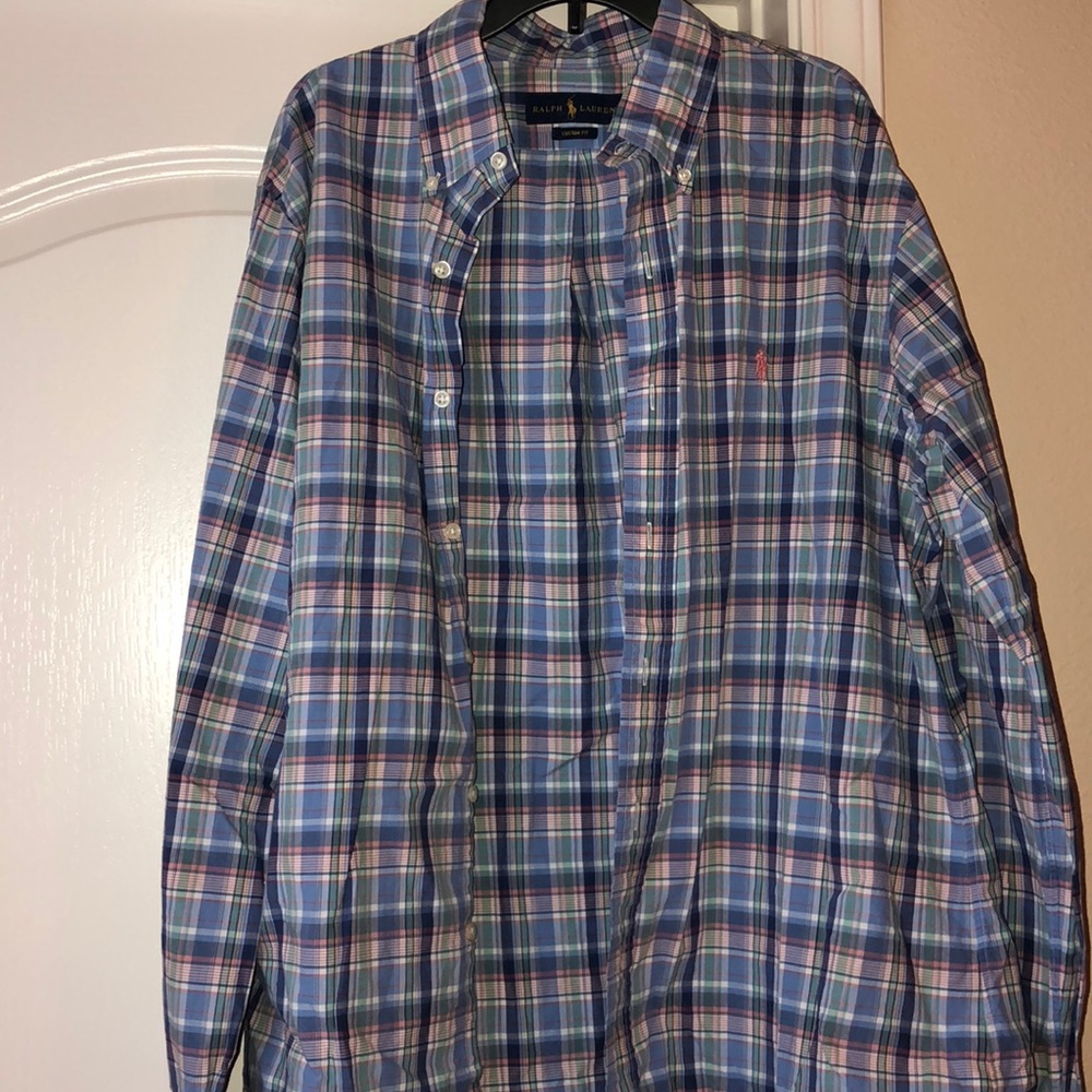 Men’s Ralph Lauren plaid button down shirt